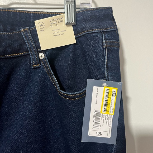 Universal Thread Dark Blue Wide Leg Jeans Size 16 Long - Picture 2 of 4